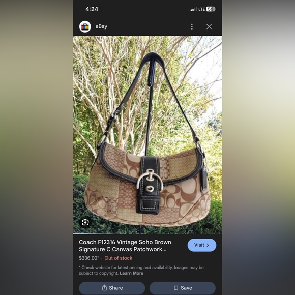 ✨New Y2K Coach Brown and Black Signature Patchwork Soho Shoulder Bag ✨ - Picture 5 of 17